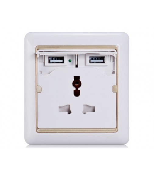 81053U Universal USB Wall Socket (White)