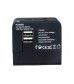 Dual USB Universal World Travel Power Adapter with AU/US/EU/UK Plugs & LED Indicator Light (Black)