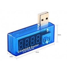 USB Mini Charger Doctor Current Test Tool Voltage Test Tool Amp Volt Reader (Blue)