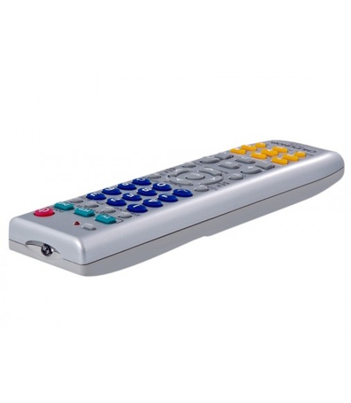 RM-88E 3-in-1 Universal English Remote Controller for TVs, VHS Players, DVD Players (Silver)