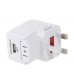 933U AC 3A 250VDC 5V Multifunction USB Adapter Socket (White)