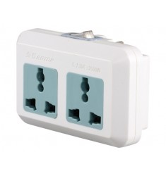 RT-Z166 Multifunctional 2-outlet 3-flat-pin Plug Power Socket with Switch (White)