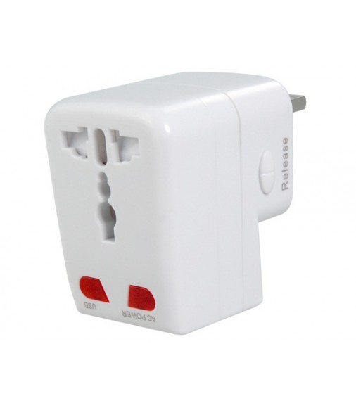 Dual USB Universal World Travel Power Adapter (White)