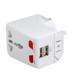 Dual USB Universal World Travel Power Adapter (White)