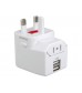 Dual USB Universal World Travel Power Adapter (White)