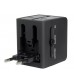 Dual USB Universal World Travel Power Adapter (Black)