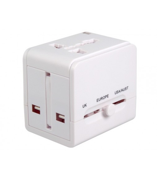 Dual USB Universal World Travel Power Adapter (White)