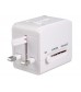 Dual USB Universal World Travel Power Adapter (White)