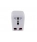 World Travel Adaptor with USB Port (White)