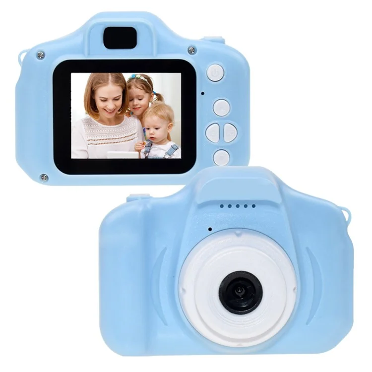 X2 Kid's Camera 1080P Children Video Camera Dual Cam Design Camera Toy Supporting 32GB Memory Card - Blue