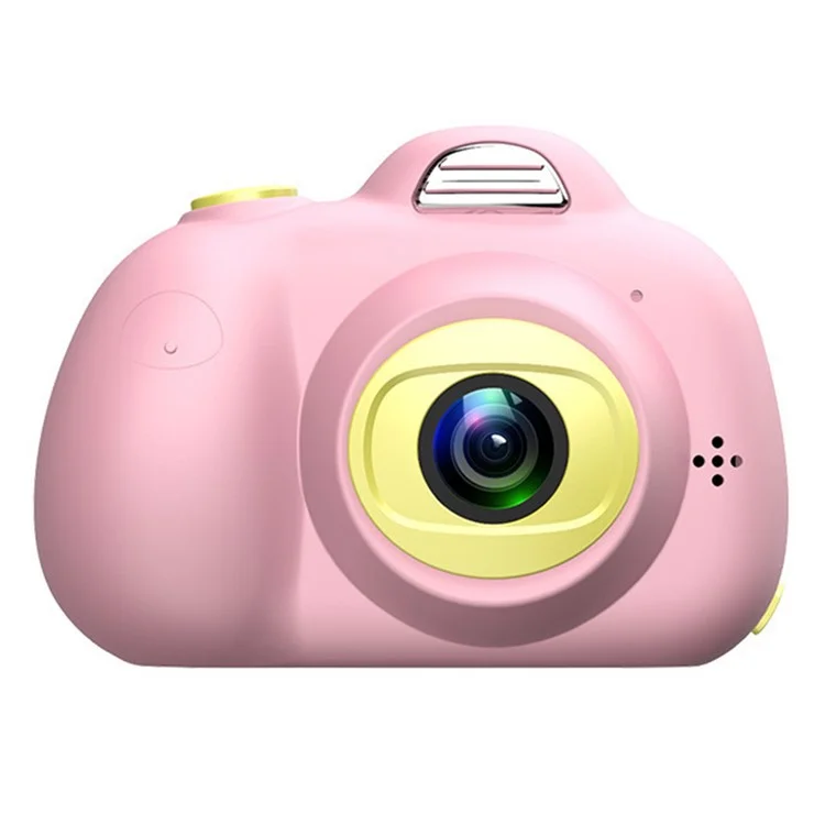 D6V 2.0 inch Screen Children Camera Toy Rechargeable Dual Lens DSLR Camera Camcorder Kids Gift (No Memory Card) - Pink