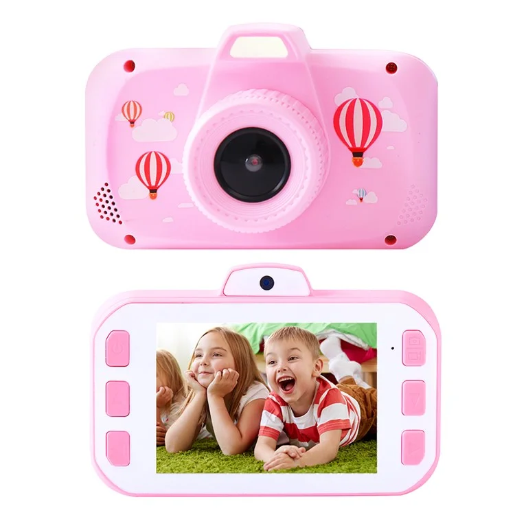 K5 3.5-Inch Screen Kids Camera Children Educational Toy Girl Boy Birthday Christmas Gift with Carrying Rope - Pink