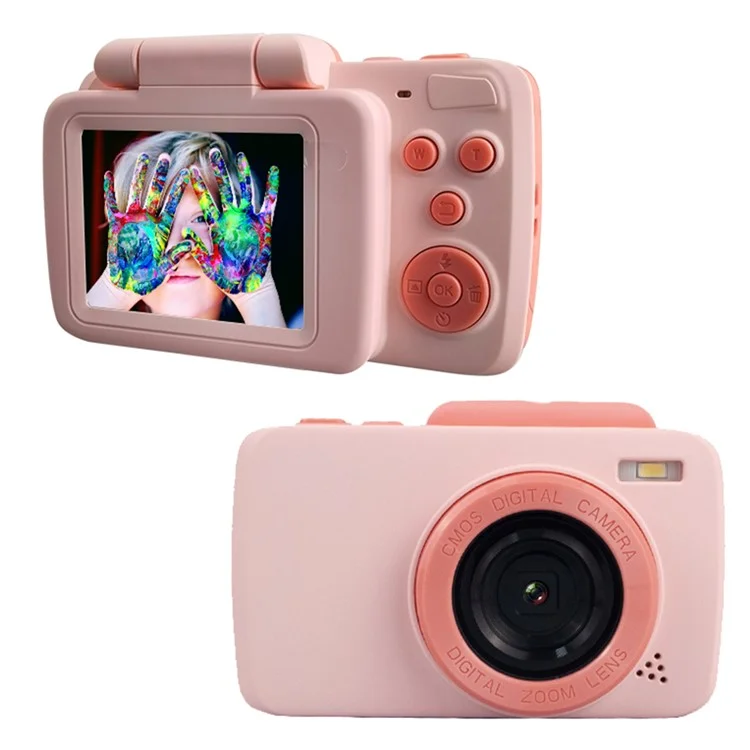 KDC-008A 2.4-inch Flip Screen Kids Camera Rechargeable HD Camera Toy with 32G Memory Card + Card Reader