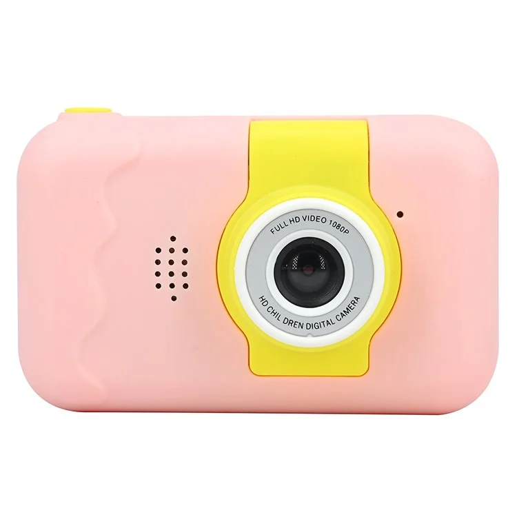 KDC-0025 2.0 inch Screen Kids Camera HD Flip Lens Camera Video Recorder, 32G TF Card+Card Reader - Pink