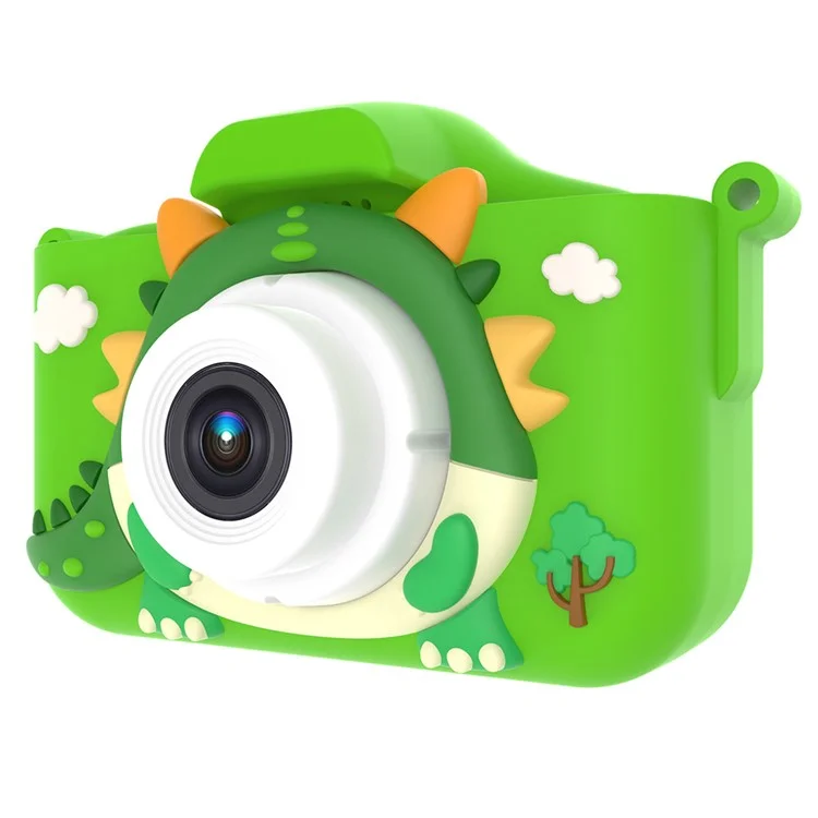 X12S Cartoon Dragon 2.0 Inch IPS Screen Children Mini Camera Video Recorder, No TF Card (CE Certified) - Green