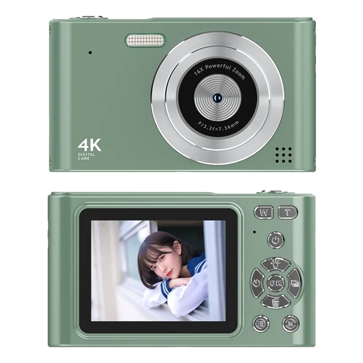 H15 2.4-inch IPS Screen Digital Camera HD Photo Video Recording CCD Camera - Green