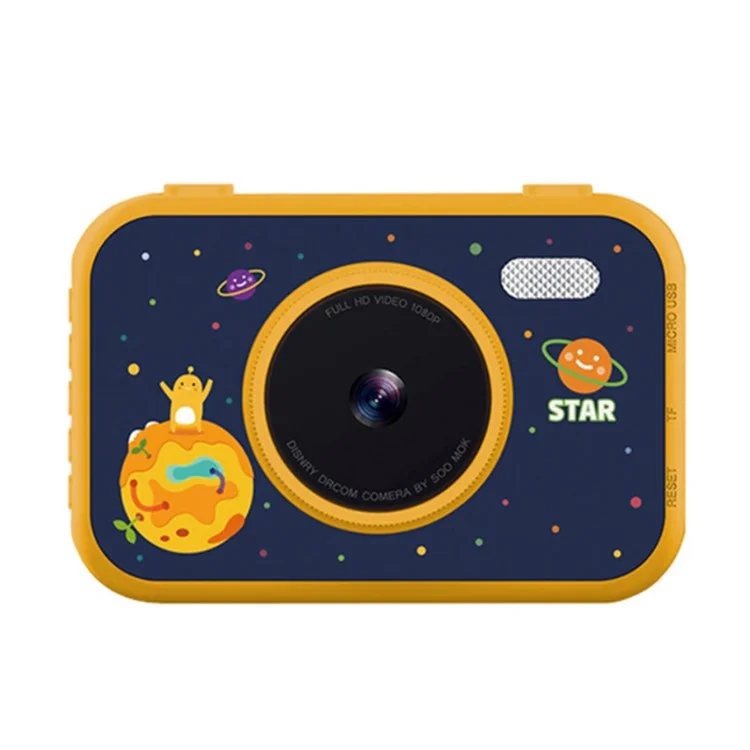 4MP 3.5 inch HD Large Screen Kids Camera Toy with Dual Lens Birthday Gift - Yellow/Blue